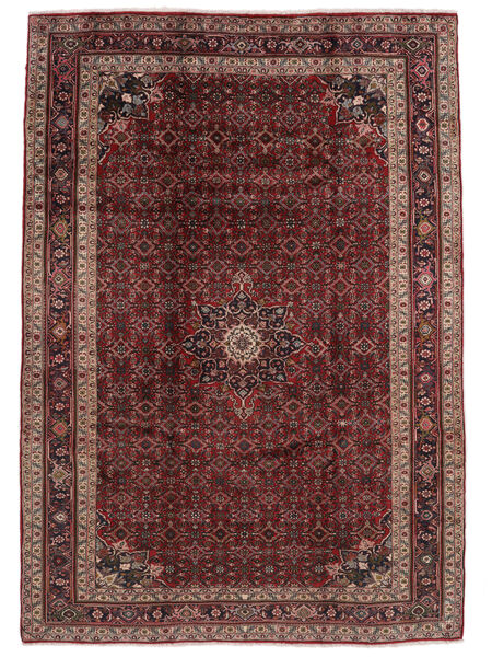  Persischer Hosseinabad Teppich 218X305 Schwarz/Dunkelrot Carpetvista