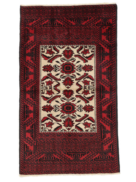 Koberec Perský Beluch 89X154 Černá/Tmavě Červená (Vlna, Persie/Írán)