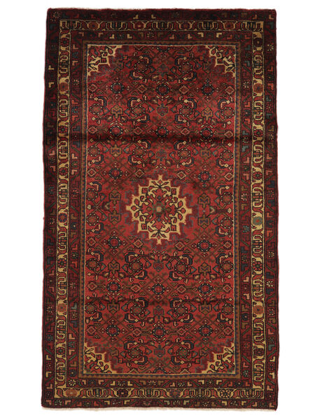 107X187 Tapis D'orient Hamadan Noir/Rouge Foncé (Laine, Perse/Iran) Carpetvista