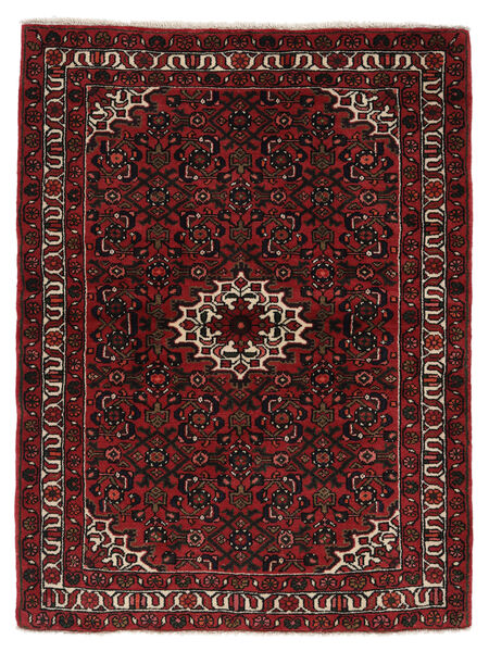 絨毯 オリエンタル ホセイナバード 115X150 ブラック/ダークレッド (ウール, ペルシャ/イラン)