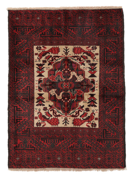 Tapete Oriental Balúchi 95X130 Preto/Vermelho Escuro (Lã, Pérsia/Irão)