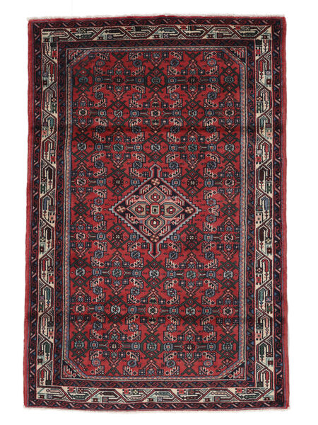 105X160 Hamadan Rug Oriental Black/Dark Red (Wool, Persia/Iran)