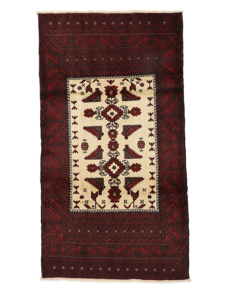 絨毯 バルーチ 100X190 ブラック/ベージュ (ウール, ペルシャ/イラン)