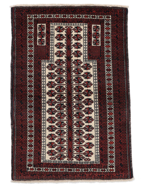 絨毯 バルーチ 94X142 ブラック/茶色 (ウール, ペルシャ/イラン)