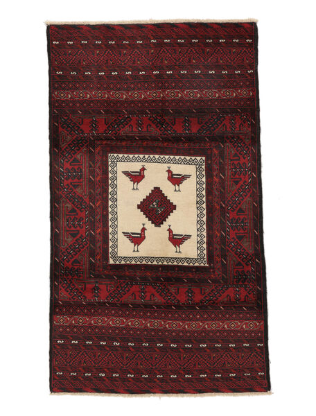 Tapete Balúchi 98X178 Preto/Vermelho Escuro (Lã, Pérsia/Irão)