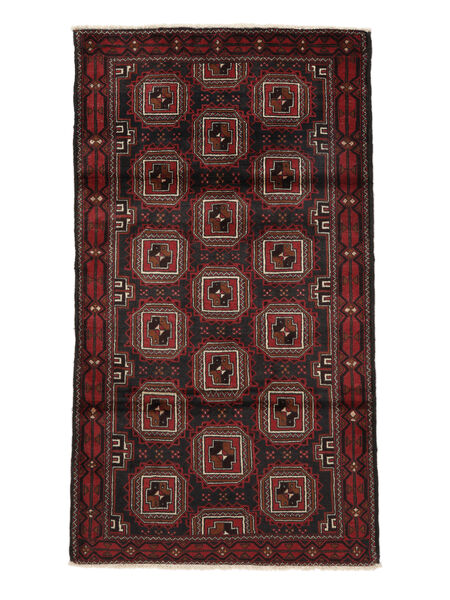  Oriental Baluch Rug 105X187 Black/Dark Red Wool, Persia/Iran Carpetvista
