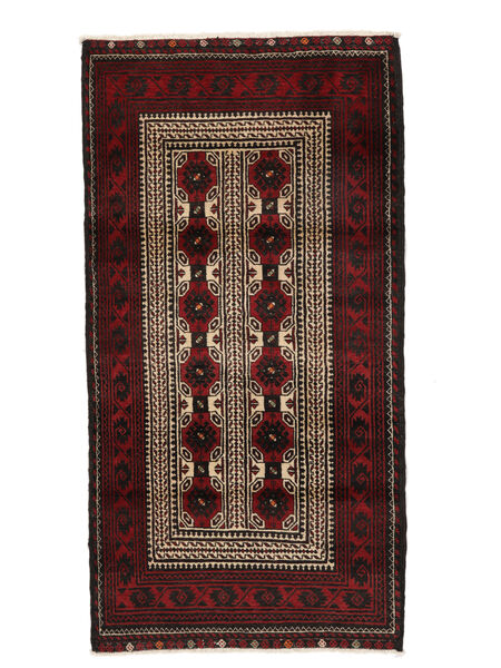  Persian Baluch Rug 95X180 Black/Brown Carpetvista
