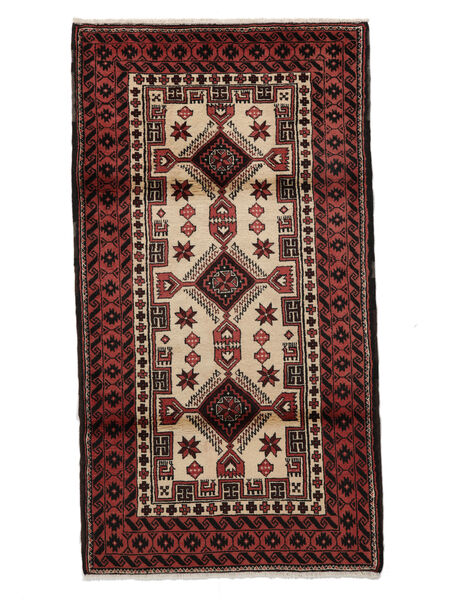  Persialainen Beluch Matot 100X190 Musta/Tummanpunainen Carpetvista
