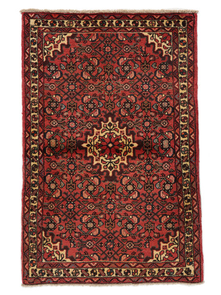 Koberec Perský Hosseinabad 103X160 Černá/Tmavě Červená (Vlna, Persie/Írán)