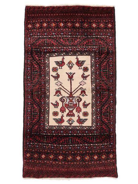  Baluch Rug 90X165 Persian Wool Black/Dark Red Small 