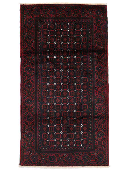 100X187 絨毯 オリエンタル バルーチ ブラック/ダークレッド (ウール, ペルシャ/イラン) Carpetvista