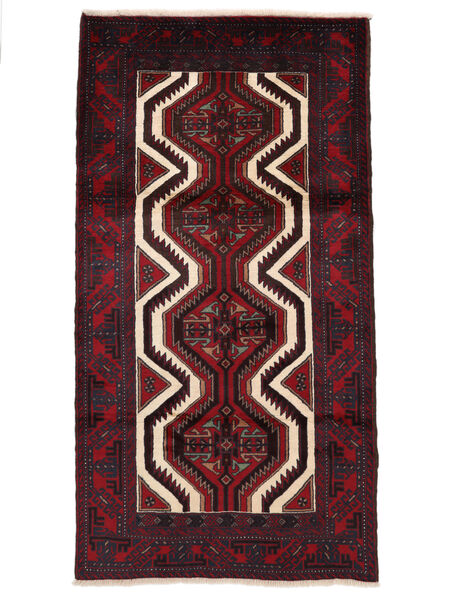 Koberec Beluch 100X190 Černá/Tmavě Červená (Vlna, Persie/Írán)