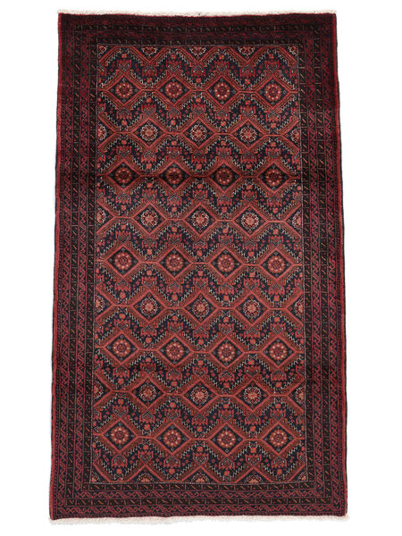 Koberec Orientální Beluch 102X180 Černá/Tmavě Červená (Vlna, Persie/Írán)
