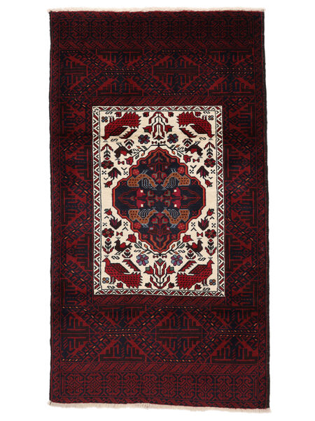 100X180 Dywan Orientalny Beludż Czarny/Ciemnoczerwony (Wełna, Persja/Iran) Carpetvista