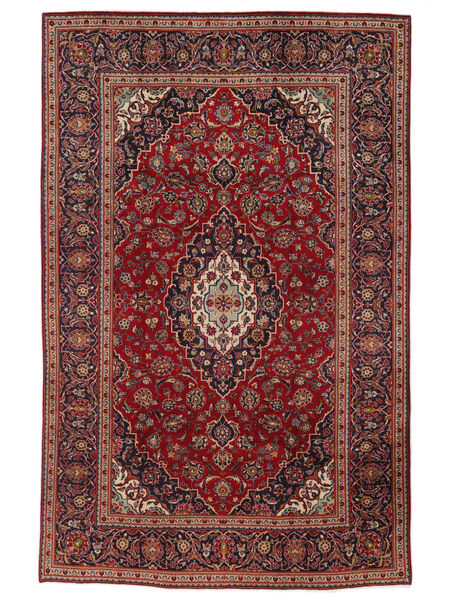 絨毯 カシャン 195X300 ダークレッド/ブラック (ウール, ペルシャ/イラン)