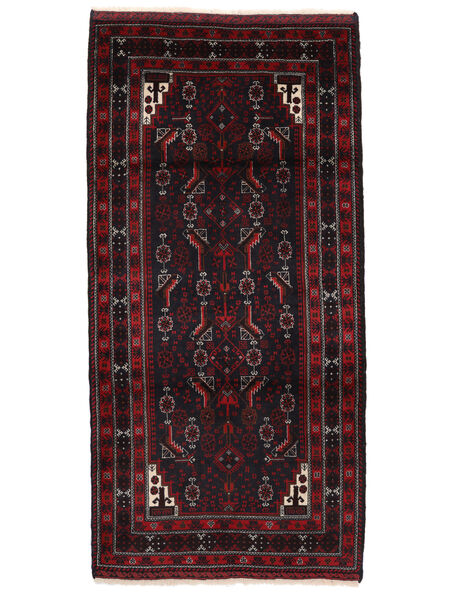絨毯 オリエンタル バルーチ 100X198 ブラック/ダークレッド (ウール, ペルシャ/イラン)