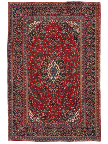 Tapete Kashan 208X315 Vermelho Escuro/Preto (Lã, Pérsia/Irão)