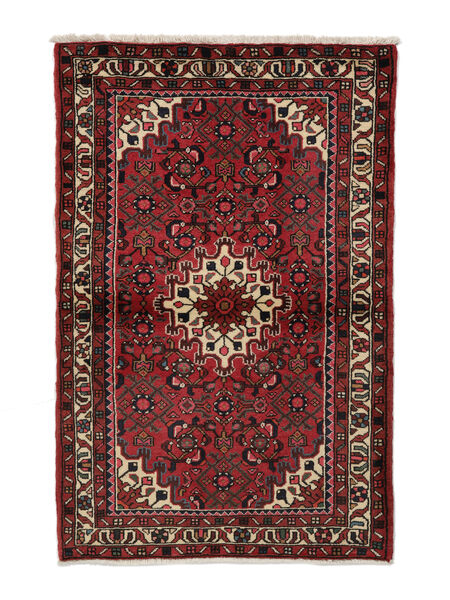  Orientalischer Hosseinabad Teppich 106X163 Schwarz/Dunkelrot Wolle, Persien/Iran Carpetvista