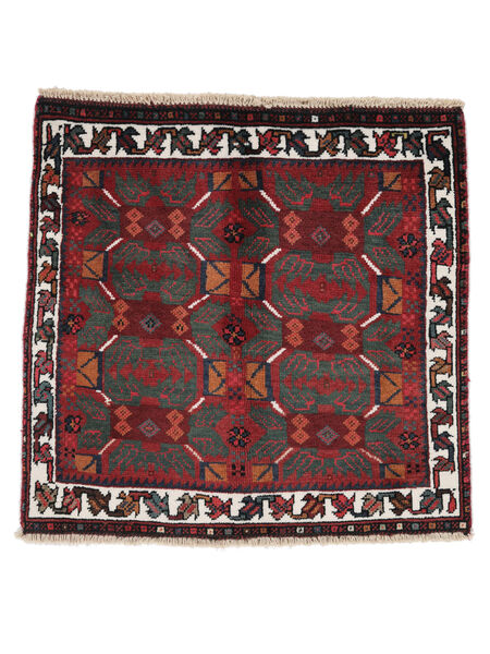 68X68 絨毯 アフシャル/Sirjan オリエンタル 正方形 黒/深紅色の (ウール, ペルシャ/イラン)