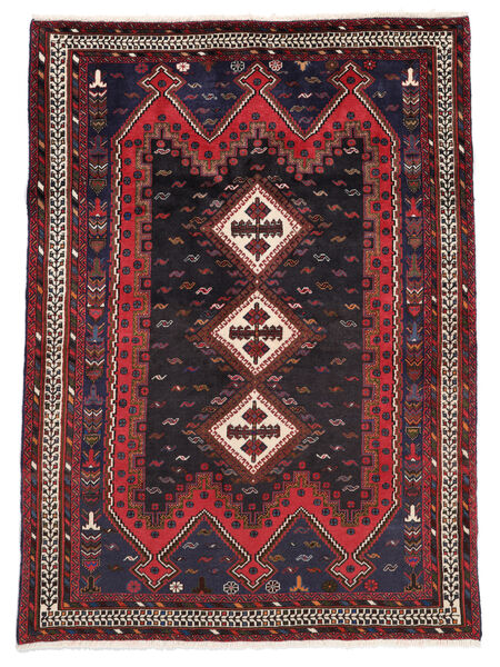  Afshar Tappeto 130X180 Persiano Di Lana Nero/Rosso Scuro Piccolo Carpetvista