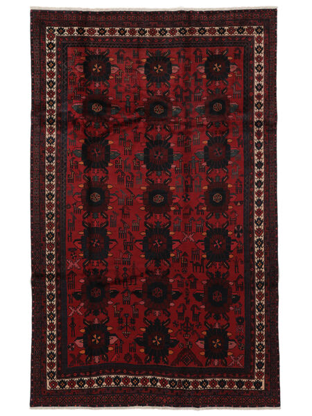 200X320 Tapete Oriental Afshar/Sirjan Preto/Vermelho Escuro (Lã, Pérsia/Irão) Carpetvista