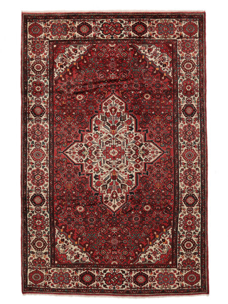 絨毯 オリエンタル ホセイナバード 215X330 ブラック/ダークレッド (ウール, ペルシャ/イラン)