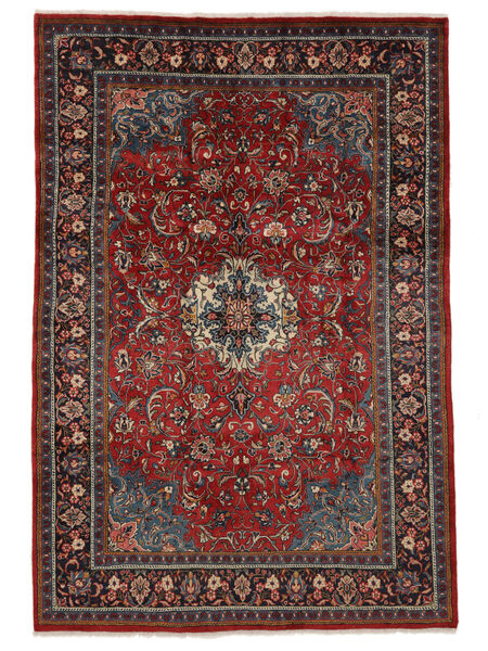 Mashad Teppe 215X315 Svart/Mørk Rød Ull, Persia/Iran Carpetvista