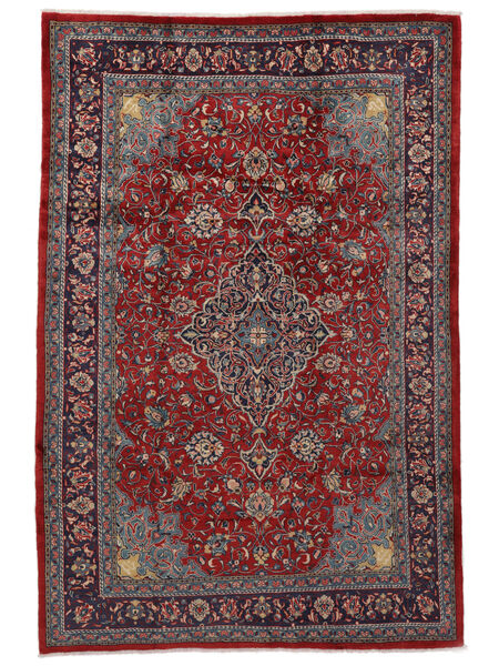  Oriental Mahal Rug 220X330 Black/Dark Red Wool, Persia/Iran Carpetvista