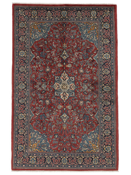132X210 Tapete Sarough Fine Oriental Preto/Vermelho Escuro (Lã, Pérsia/Irão) Carpetvista