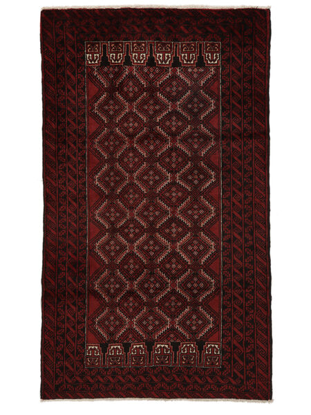  Perzisch Beluch Vloerkleed 108X190 Zwart/Donkerrood (Wol, Perzië/Iran)
