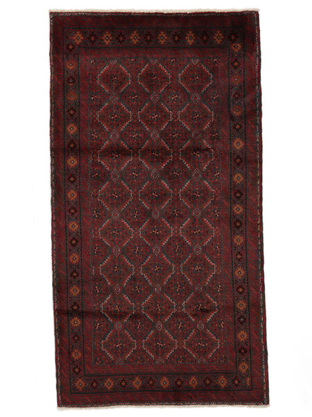 100X185 Belutsch Teppich Schwarz/Dunkelrot Persien/Iran Carpetvista