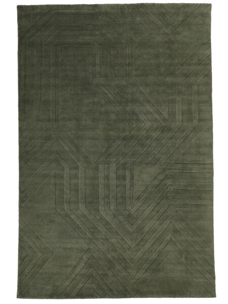Labyrinth 200X300 フォレストグリーン ウール 絨毯