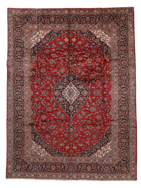 300X390 Tapete Kashan Oriental Vermelho Escuro/Preto Grande (Lã, Pérsia/Irão) Carpetvista