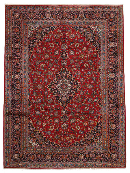 285X385 Keshan Tæppe Orientalsk Mørkerød/Sort Stort (Uld, Persien/Iran) Carpetvista
