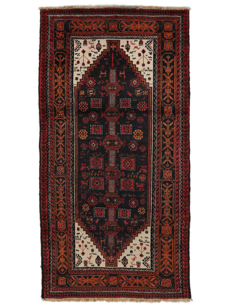  100X190 Beluch Teppe Svart/Mørk Rød Persia/Iran 