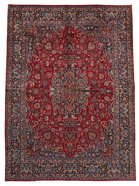 Alfombra Persa Mashad 290X395 Negro/Rojo Oscuro Grande (Lana, Persia/Irán)
