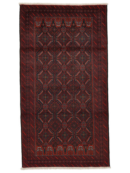 Tappeto Orientale Beluch 104X195 Nero/Rosso Scuro (Lana, Persia/Iran)