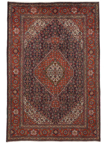  Orientalsk Tabriz Tæppe 197X290 Sort/Mørkerød Uld, Persien/Iran Carpetvista