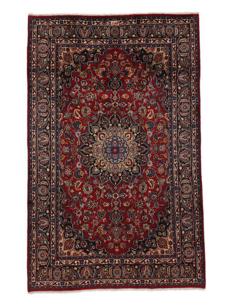 190X300 Tapete Mashad Oriental Preto/Vermelho Escuro (Lã, Pérsia/Irão) Carpetvista