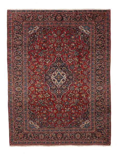Tapete Oriental Kashan 260X345 Preto/Vermelho Escuro Grande (Lã, Pérsia/Irão)