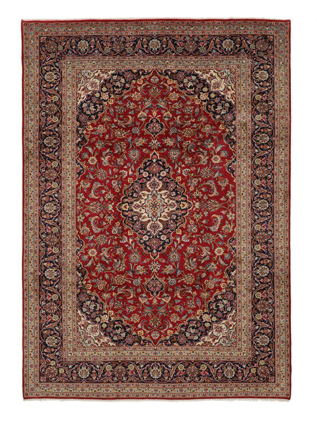 250X355 Tapete Kashan Oriental Vermelho Escuro/Castanho Grande (Lã, Pérsia/Irão) Carpetvista