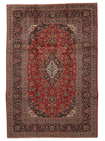 Tapis D'orient Kashan 245X355 Noir/Rouge Foncé (Laine, Perse/Iran)
