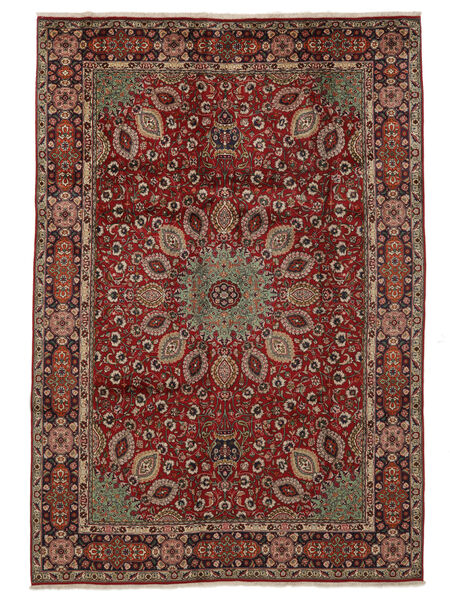 252X362 Alfombra Oriental Tabriz Rojo Oscuro/Negro Grande (Lana, Persia/Irán) Carpetvista