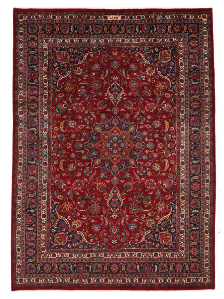 Tapete Persa Mashad 250X350 Vermelho Escuro/Preto Grande (Lã, Pérsia/Irão)