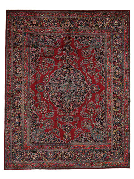  Orientalsk Mashad Fine Tæppe 313X400 Sort/Mørkerød Stort Uld, Persien/Iran Carpetvista
