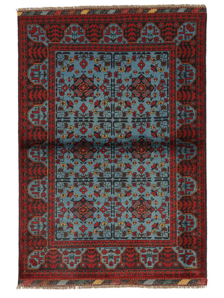 104X154 Tappeto Kunduz Orientale Nero/Rosso Scuro (Lana, Afghanistan) Carpetvista