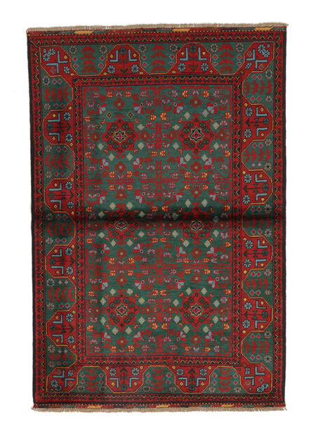 101X152 Tapete Kunduz Oriental Preto/Vermelho Escuro (Lã, Afeganistão) Carpetvista