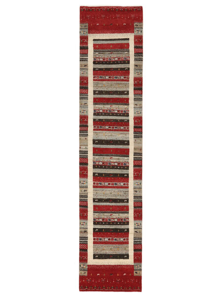 78X355 Gabbeh Loribaft Rug Modern Runner
 Dark Red/Brown (Wool, India) Carpetvista