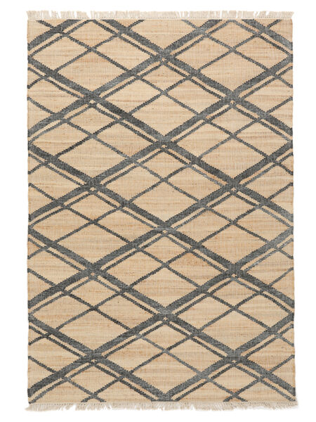 160X230 Jute Teppich Moderner Orange/Schwarz ( Indien) Carpetvista
