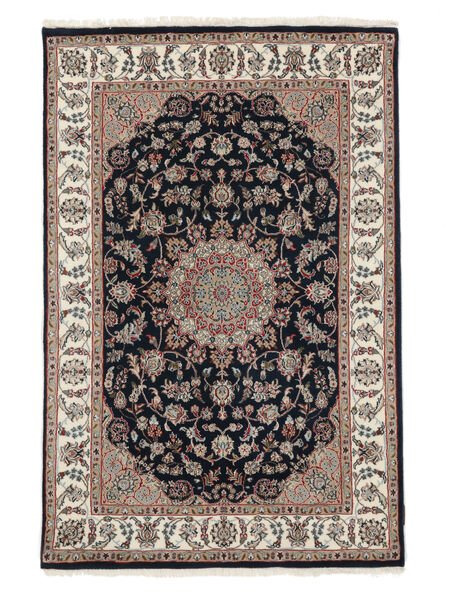 126X190 絨毯 オリエンタル ナイン インド ブラック/茶色 (ウール, インド) Carpetvista